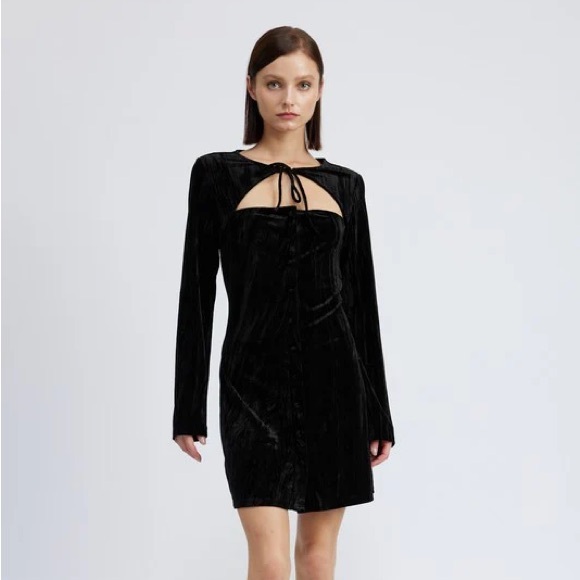 Emory Park LONG SLEEVE MINI SUEDE DRESS Size L - Picture 2 of 8